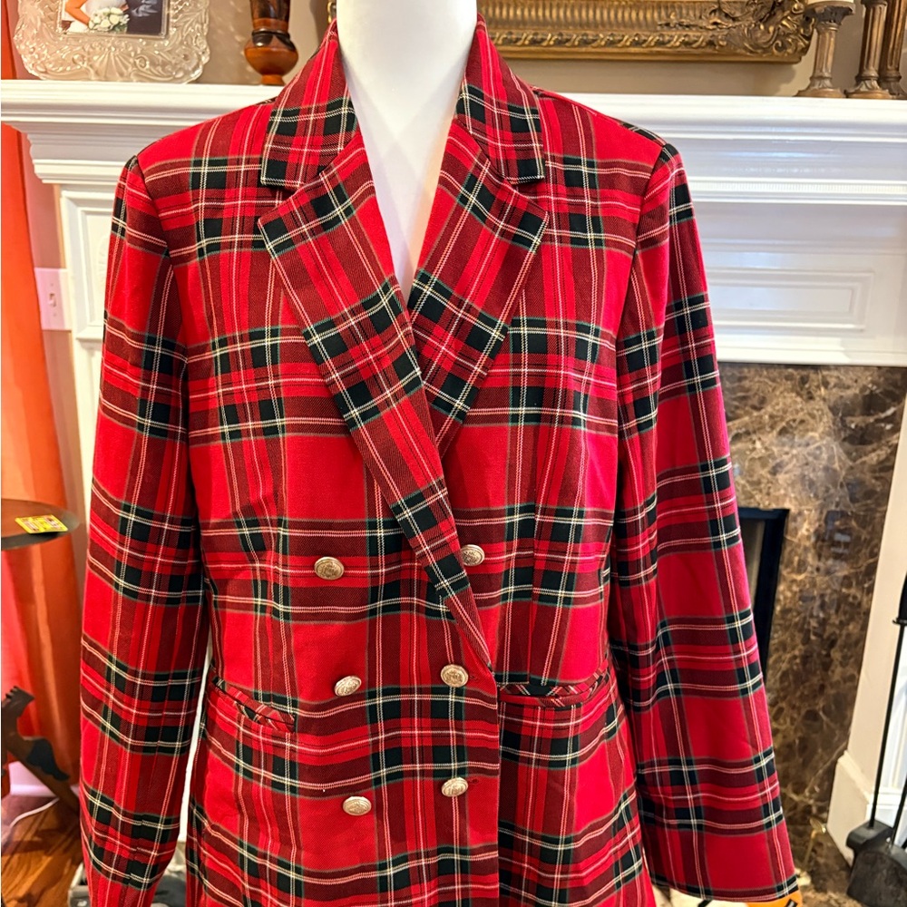 Christmas plaid lightweight Blazer